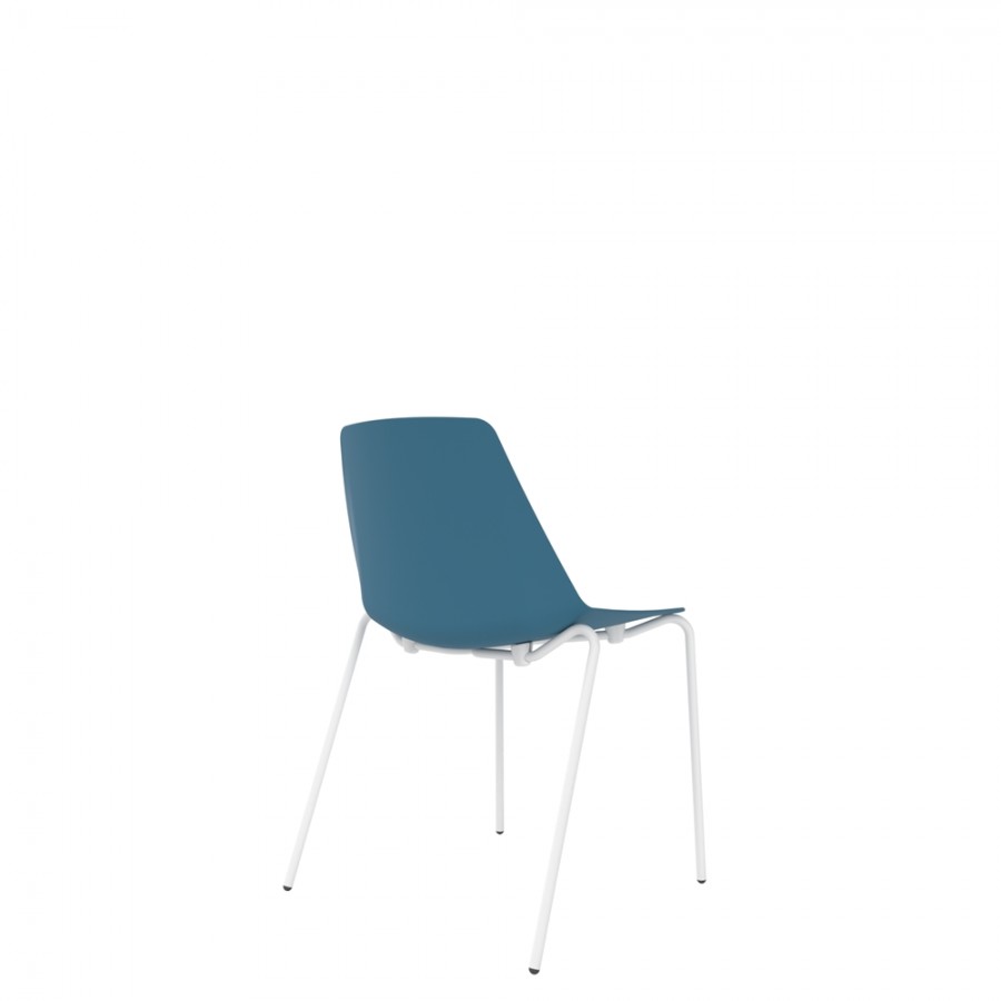 Polypropylene Shell Chair 4-Leg White Steel Frame